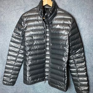 Black men’s small Adidas puffer jacket.